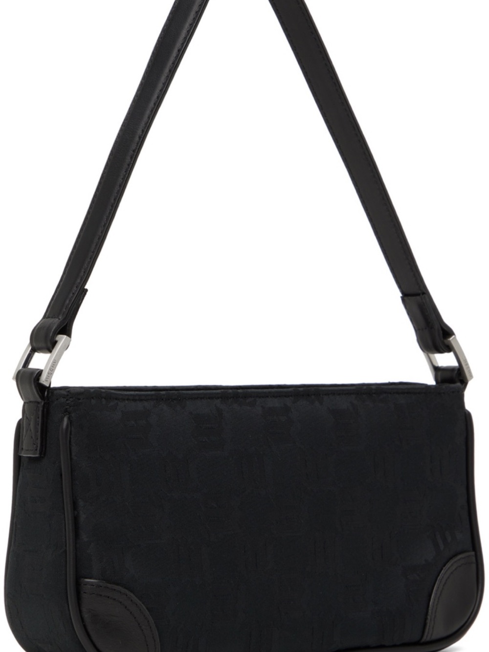 MISBHV Black Mini Shoulder Bag with Tonal Pattern